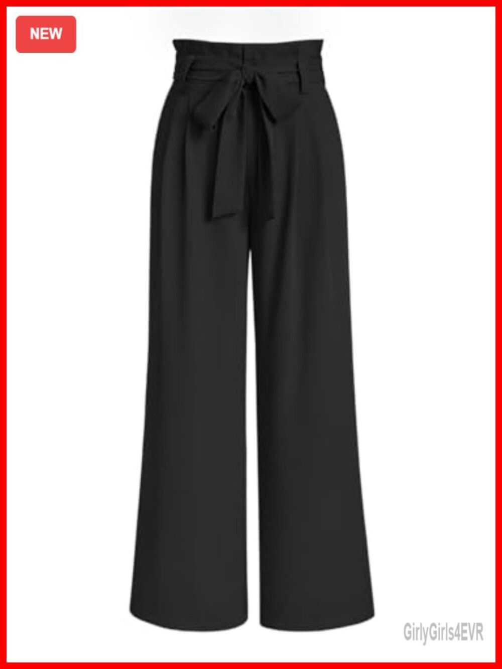 Wide Leg Paperbag Waist Dress Pants with Removable Belt